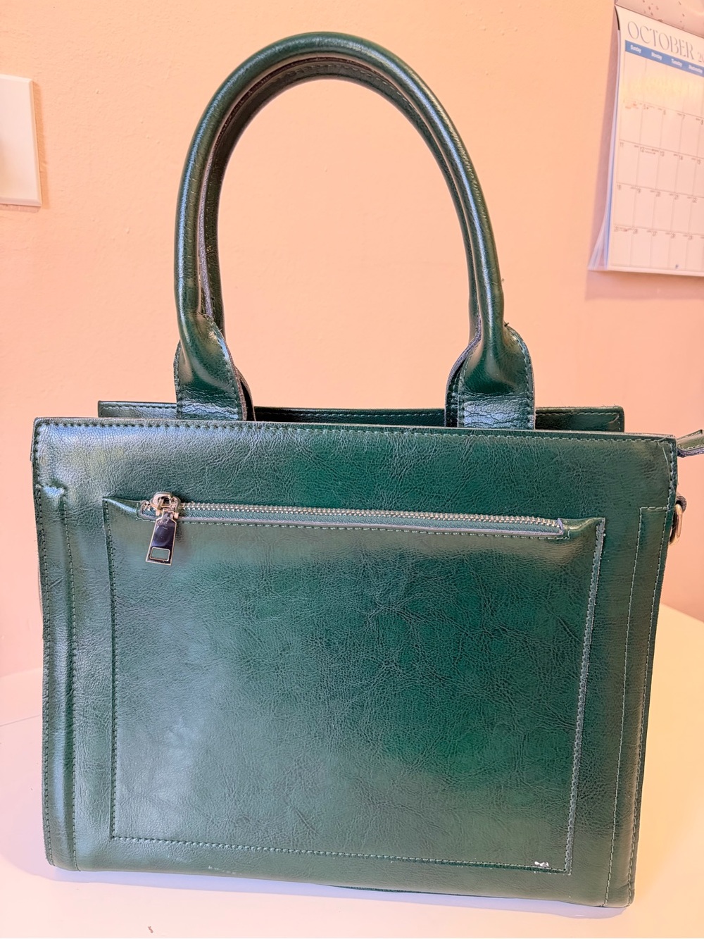 Elegant Dark Green Structured Satchel for Women